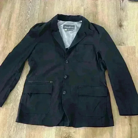 Eddie Bauer black Men's TRAVEX Travel Blazer sports coat 44 - Picture 1 of 7